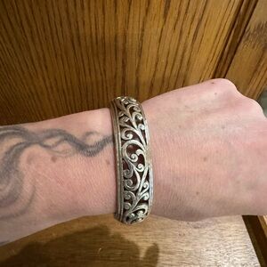 Sarah Brighton Silver-Tone Clamper Bangle Bracelet